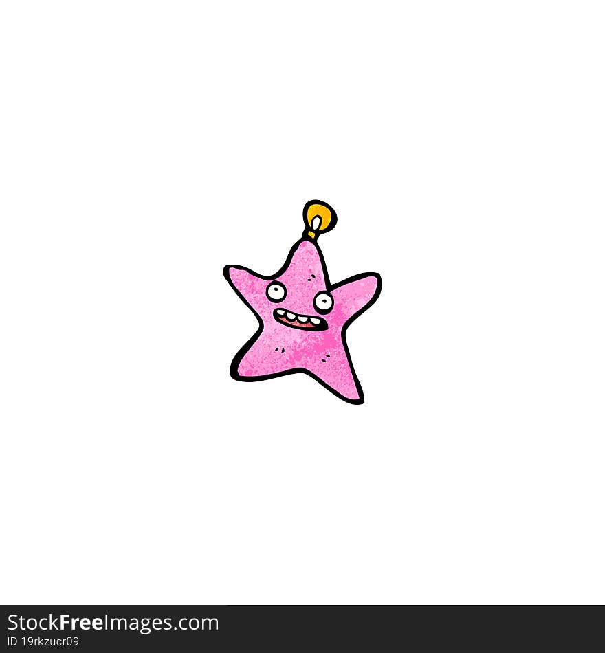 cartoon christmas star bauble