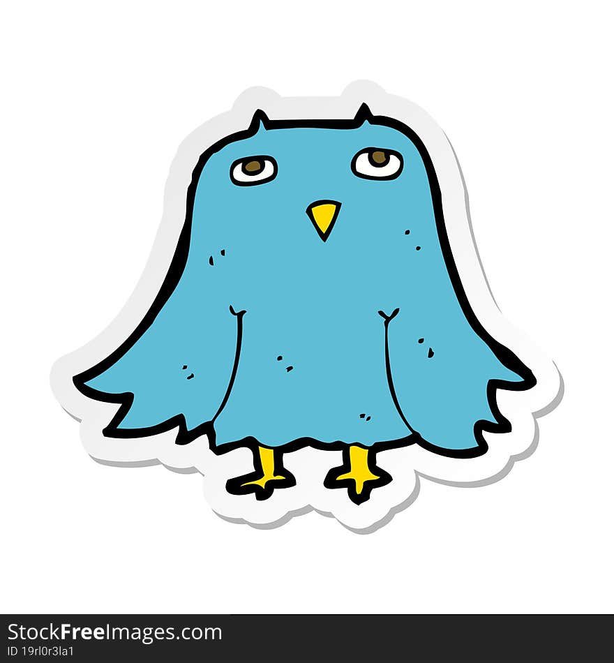 sticker of a cartoon owl