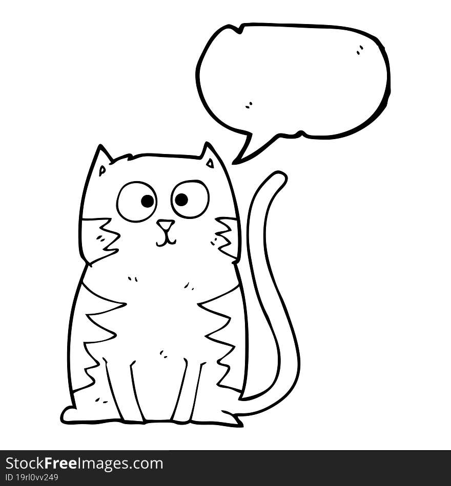 Speech Bubble Cartoon Cat