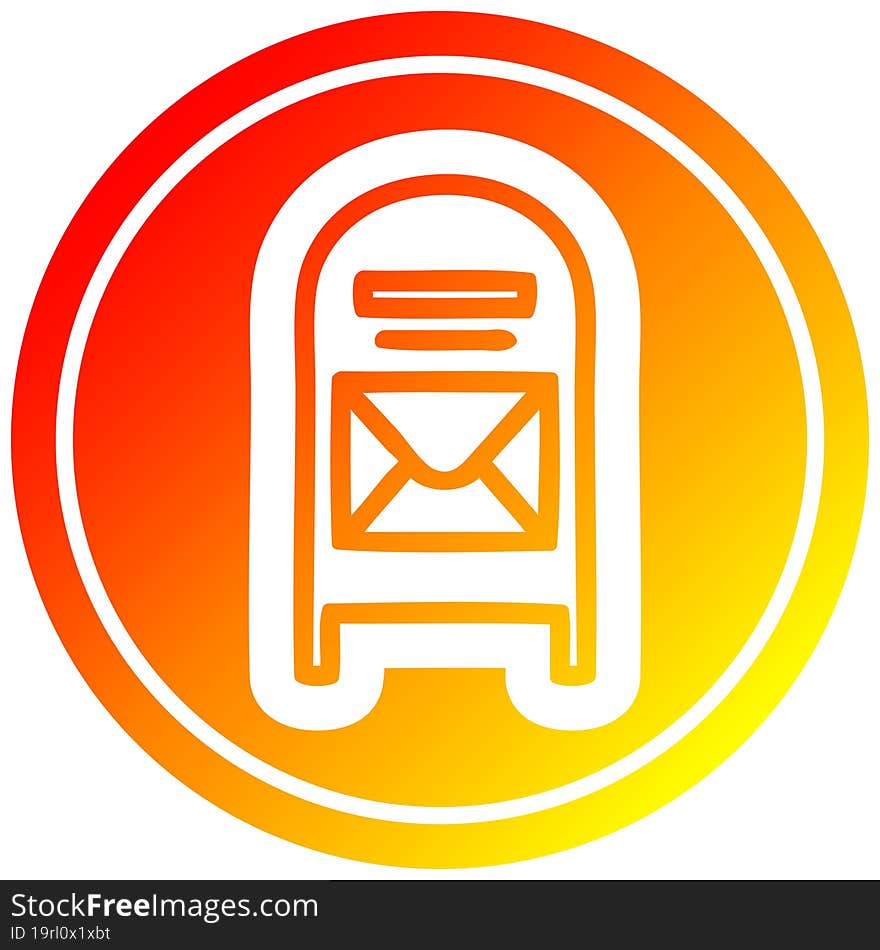 mail box circular in hot gradient spectrum