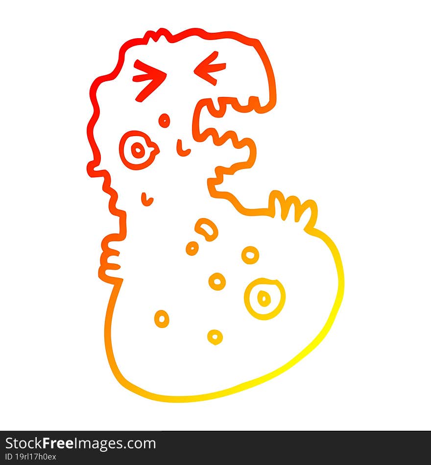 Warm Gradient Line Drawing Cartoon Germ