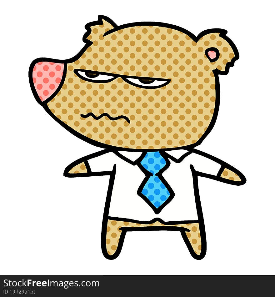 cartoon angry boss bear. cartoon angry boss bear