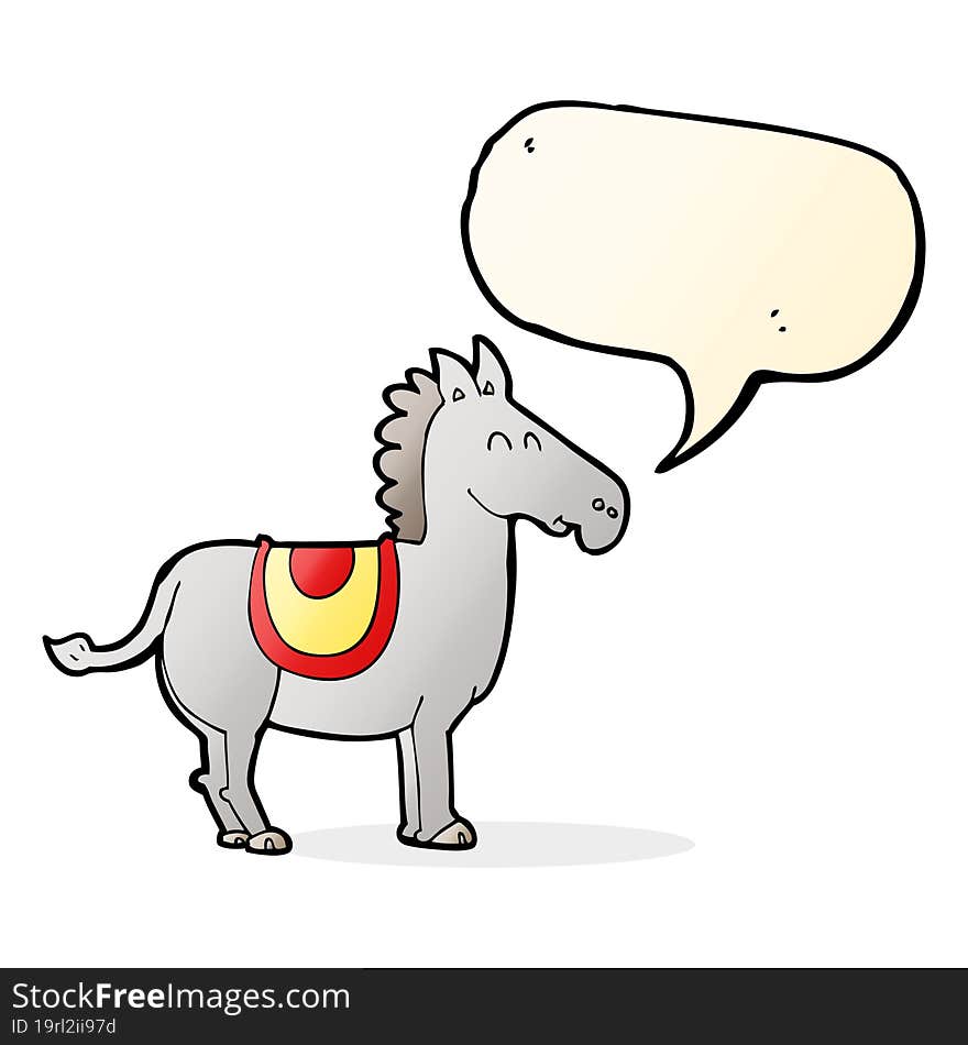 cartoon donkey with speech bubble