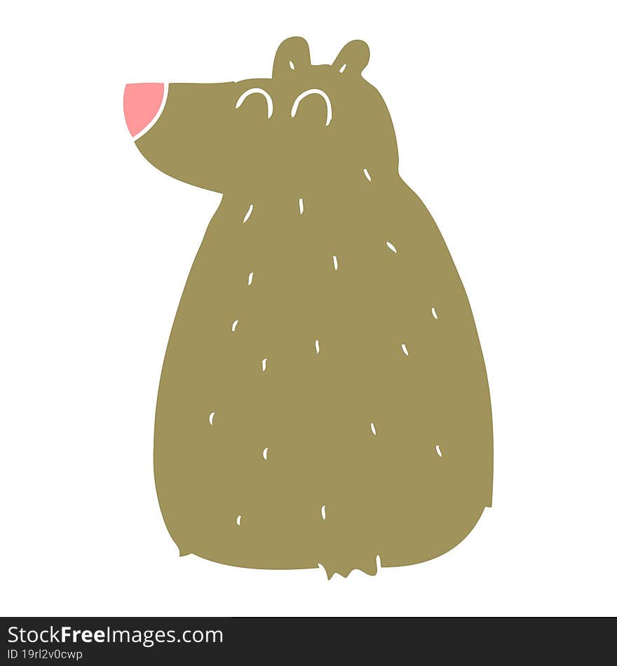 flat color illustration of bear. flat color illustration of bear