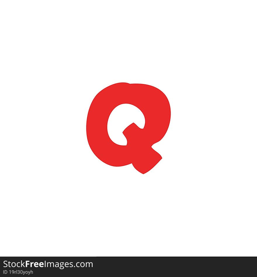 Cartoon Doodle Letter Q