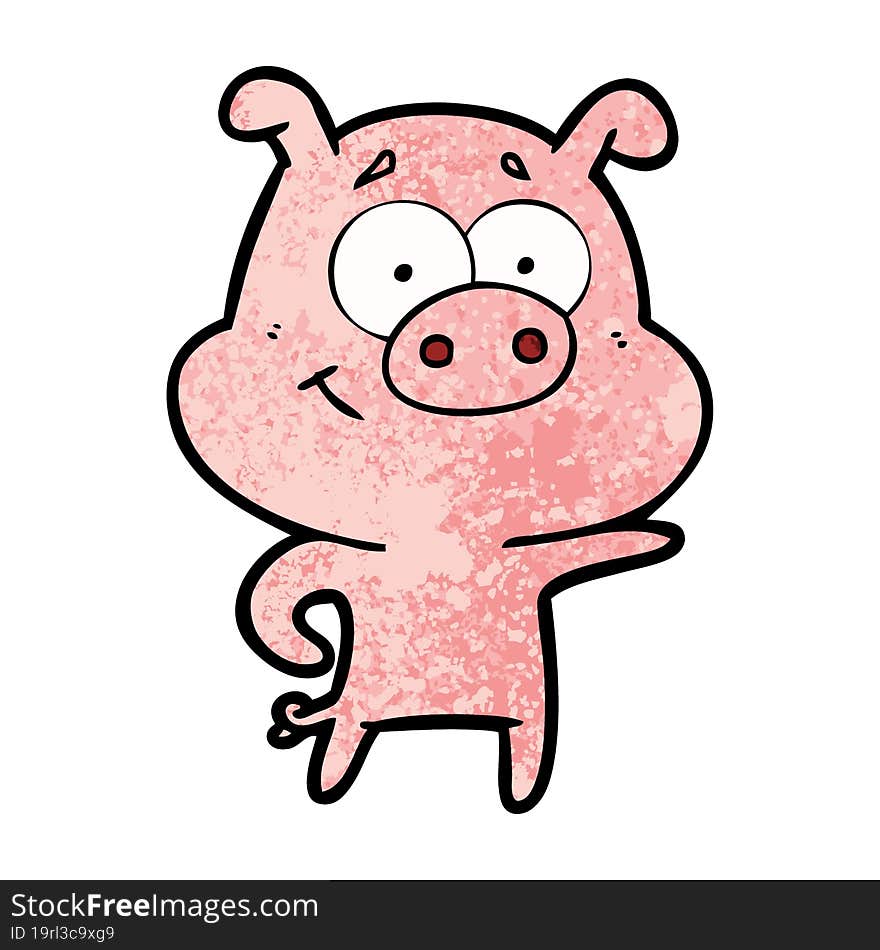 cartoon pig pointing. cartoon pig pointing