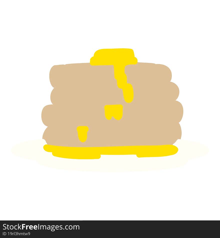 cartoon stack of pancakes with butter