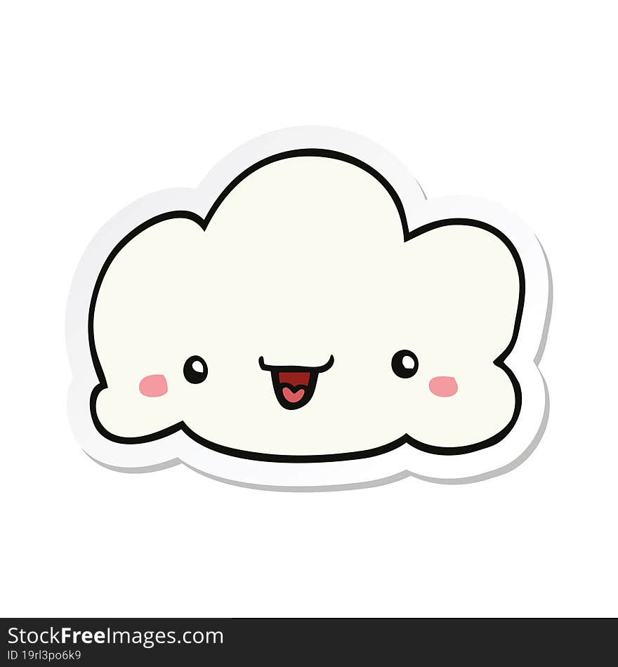 sticker of a cartoon cloud