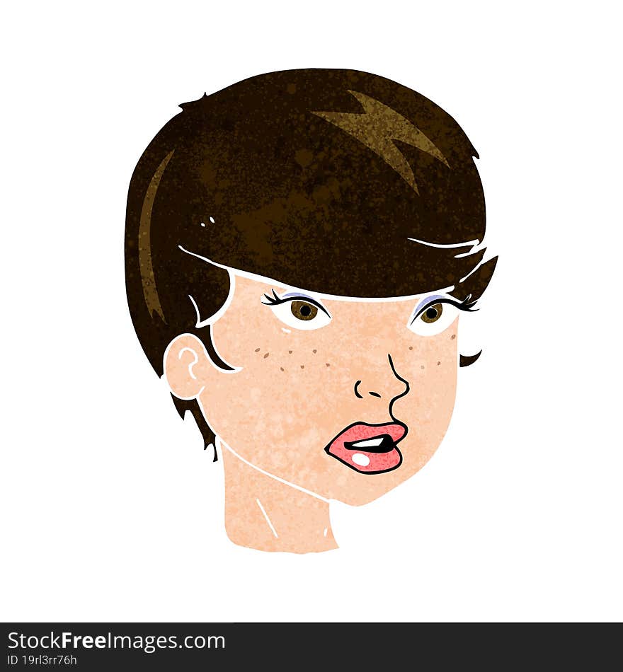 cartoon pretty female face