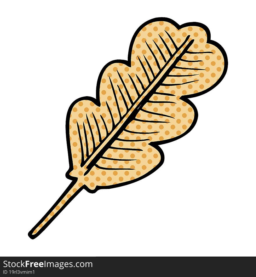 cartoon doodle of a fallen leaf