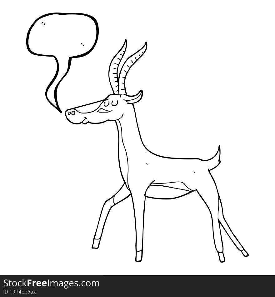 Speech Bubble Cartoon Gazelle