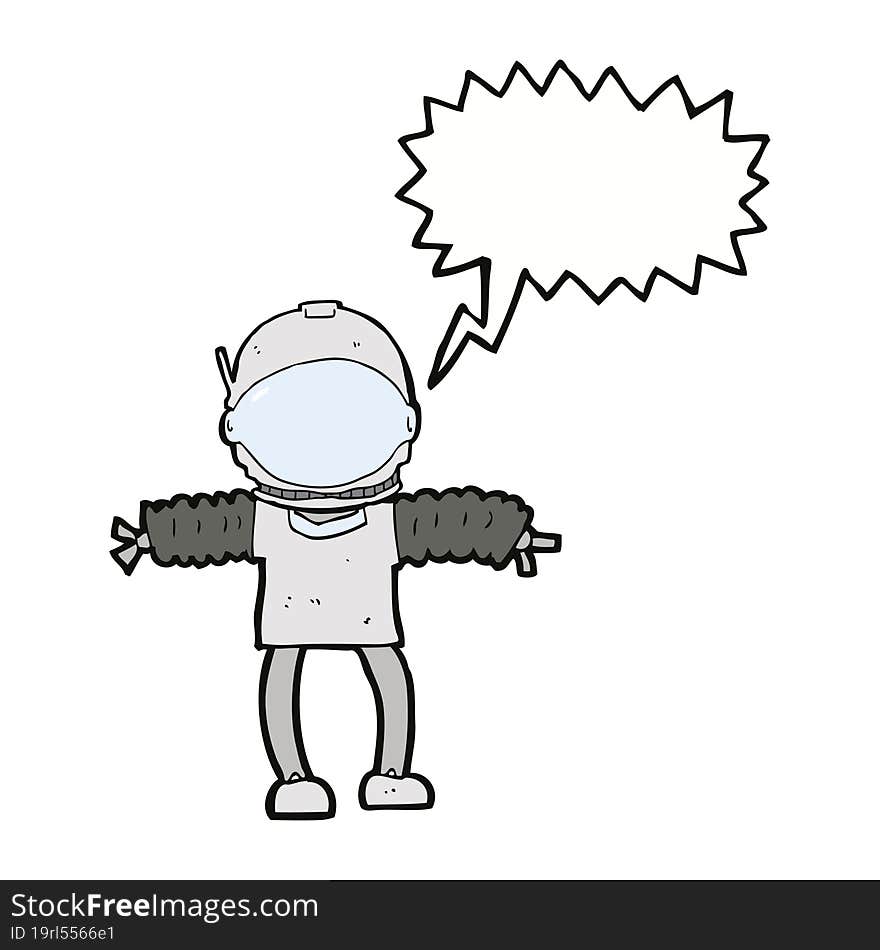 cartoon astronaut with speech bubble