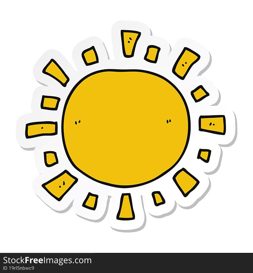 sticker of a cartoon sun