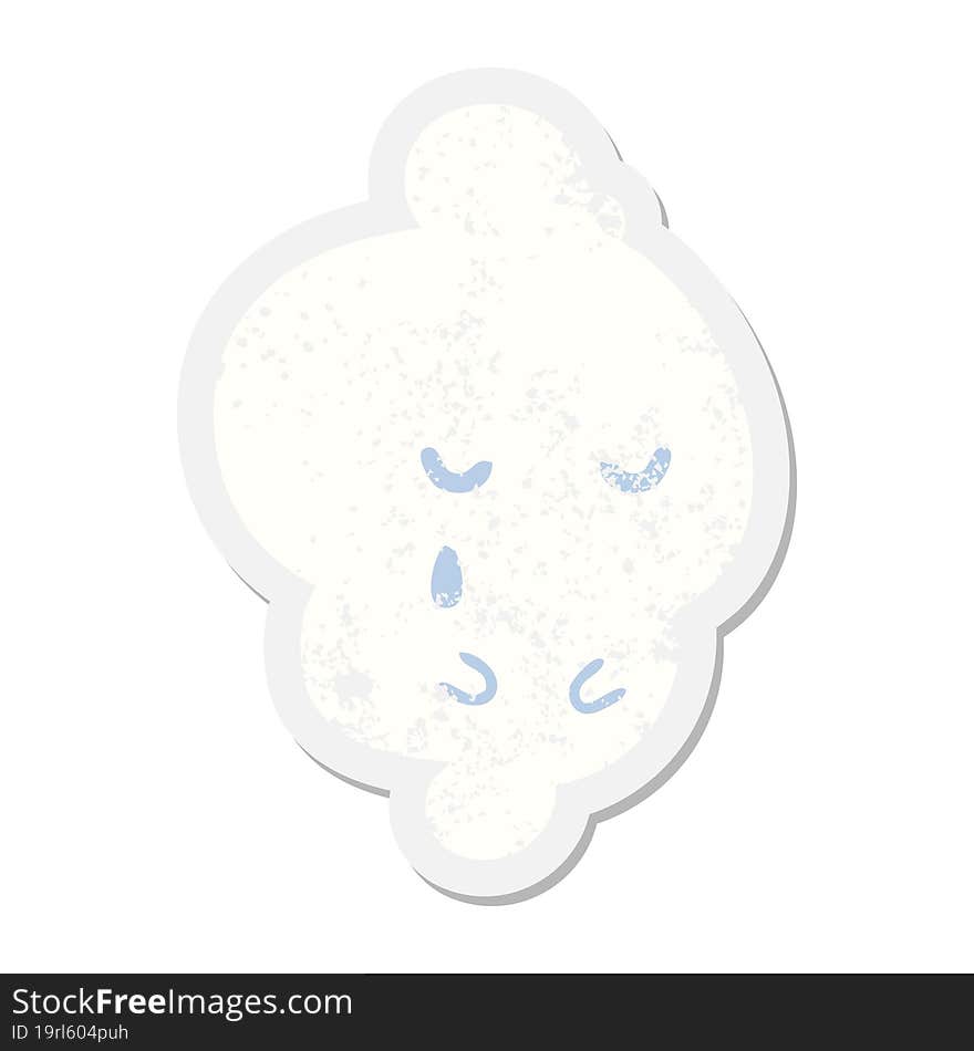 Crying Ghost Grunge Sticker