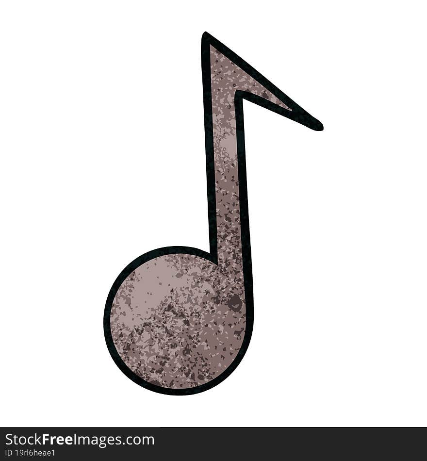 retro grunge texture cartoon musical note