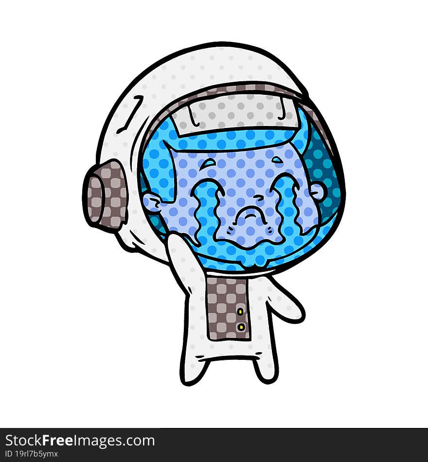 cartoon crying astronaut. cartoon crying astronaut