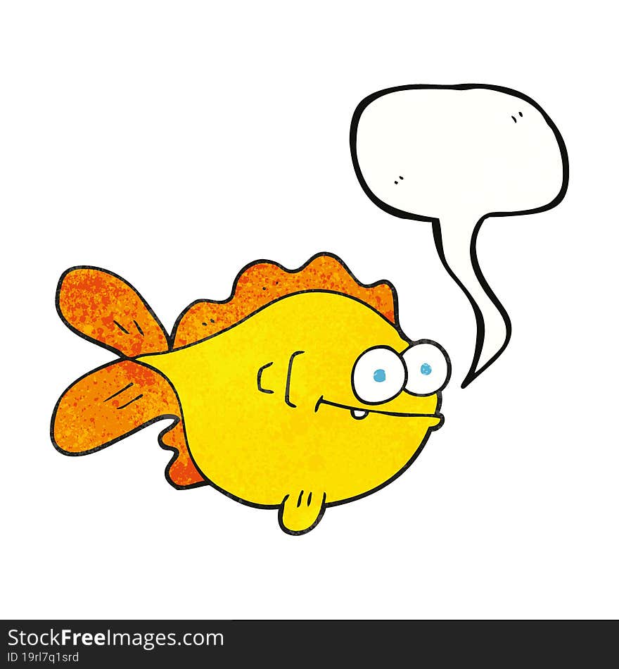 Speech Bubble Textured Cartoon Fish