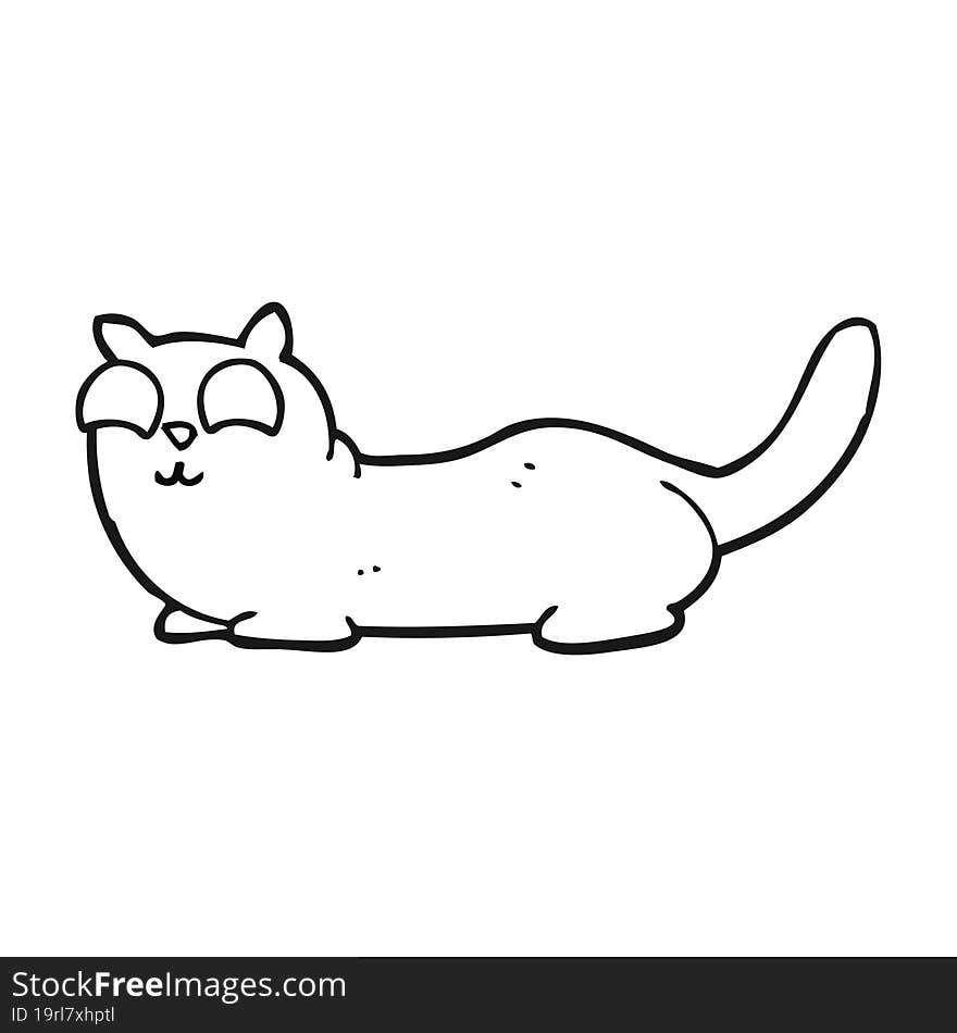 Black And White Cartoon Cat