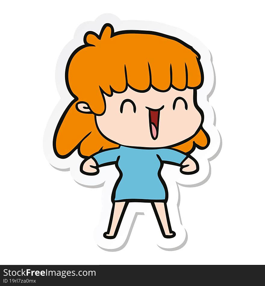 sticker of a cartoon woman