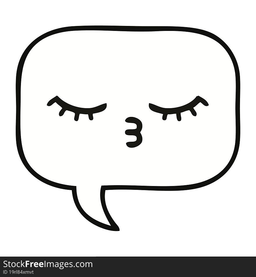 cute cartoon of a speech bubble. cute cartoon of a speech bubble