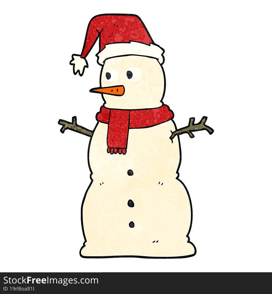 retro cartoon snowman