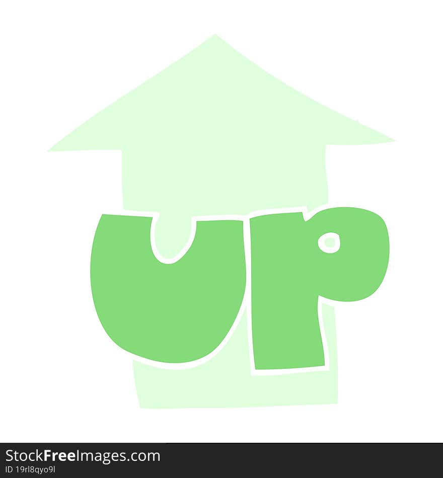 flat color illustration of up symbol. flat color illustration of up symbol