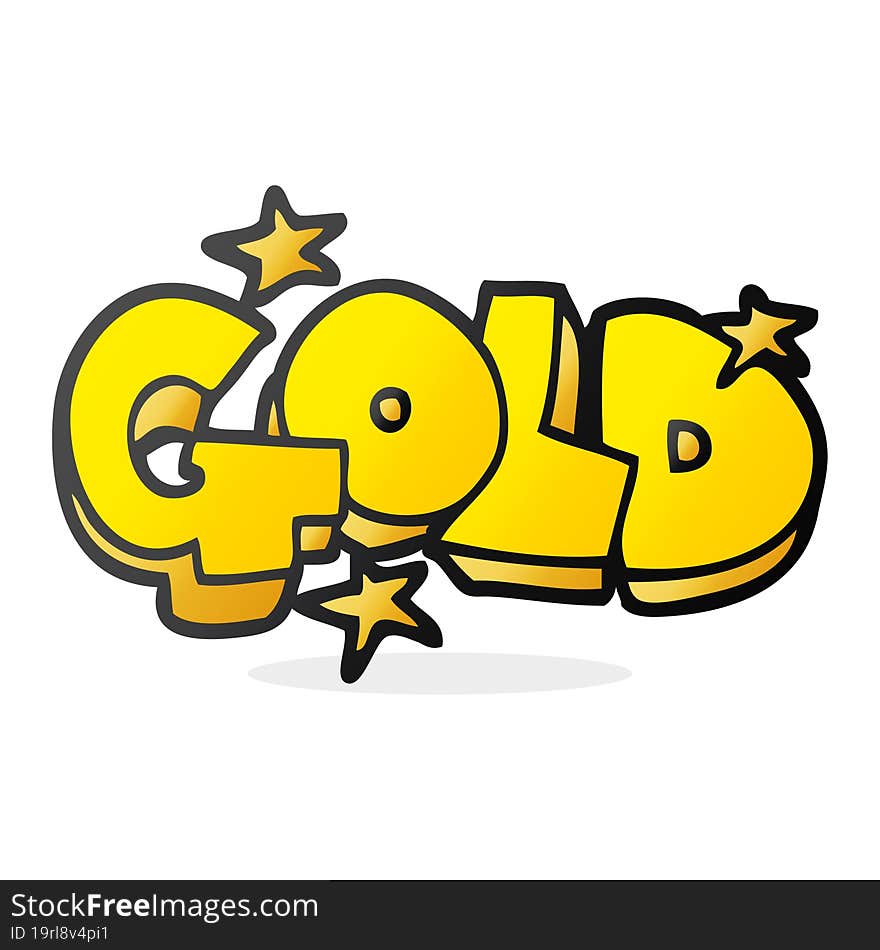 cartoon word gold