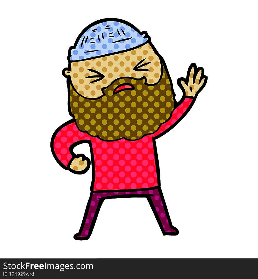 cartoon man with beard. cartoon man with beard