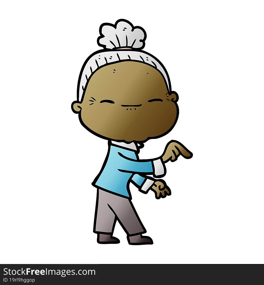 cartoon peaceful old woman. cartoon peaceful old woman