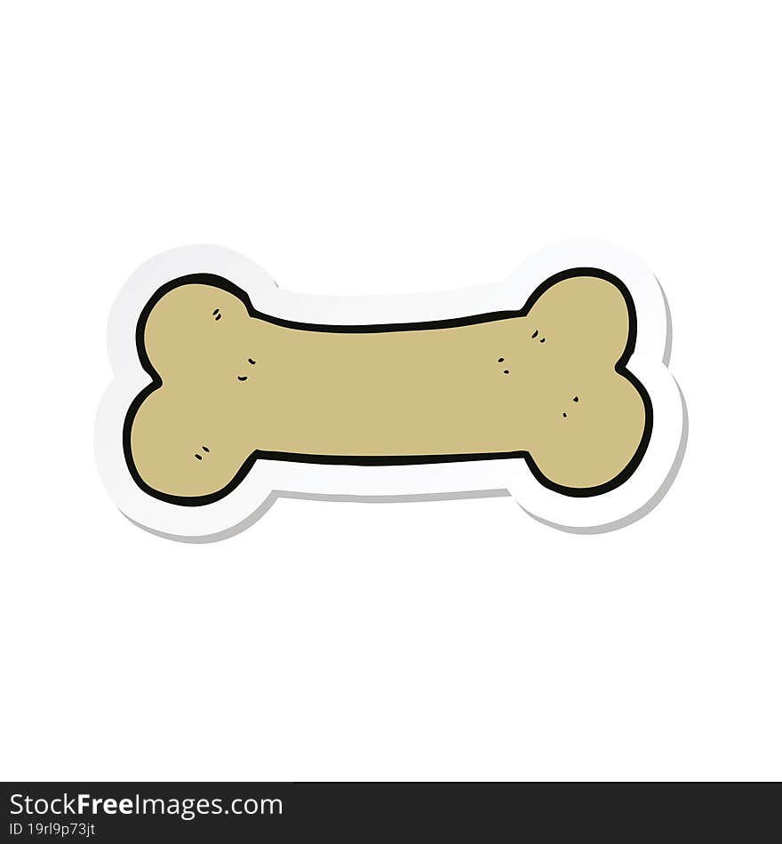 sticker of a cartoon dog biscuit