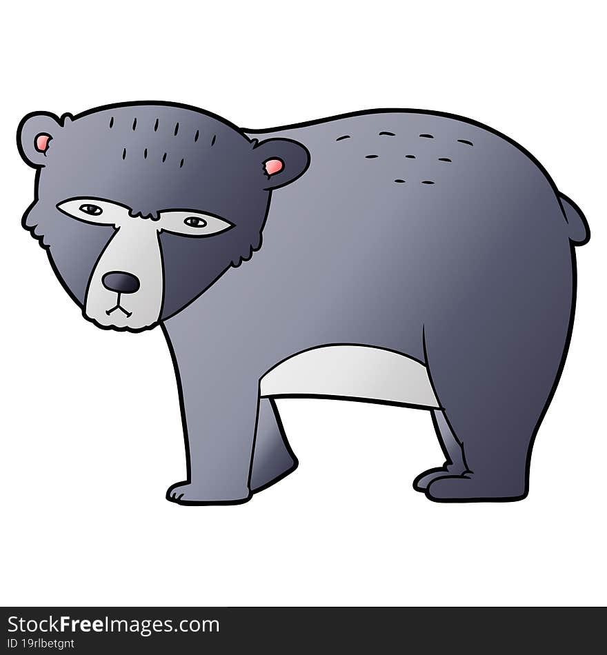 cartoon serious bear. cartoon serious bear