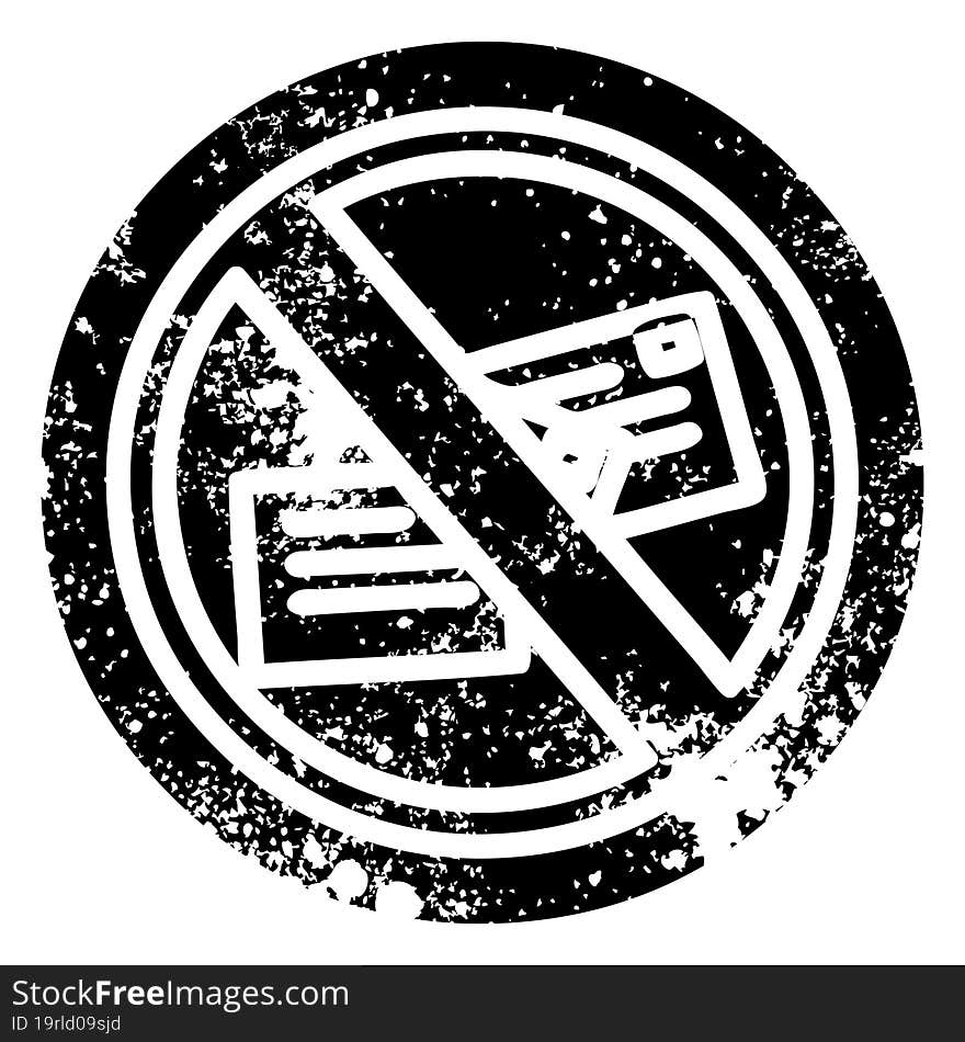 No Mail Distressed Icon