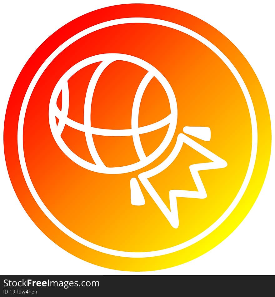 Basketball Sports Circular In Hot Gradient Spectrum