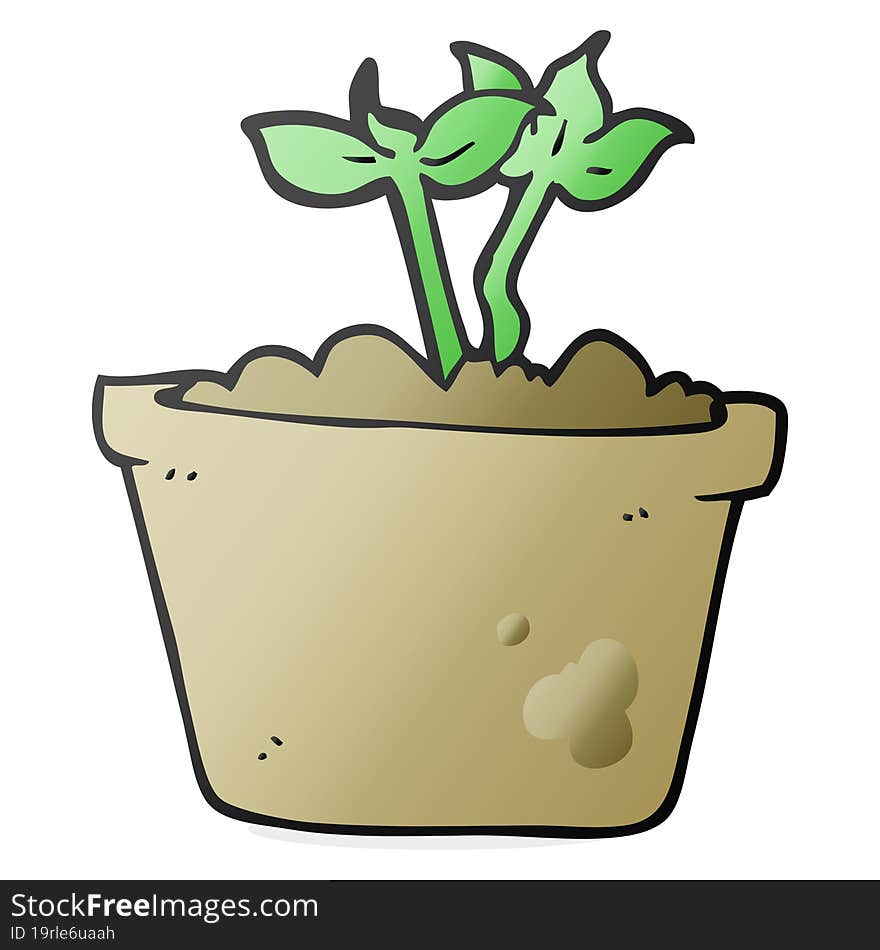 cartoon sprouting plant