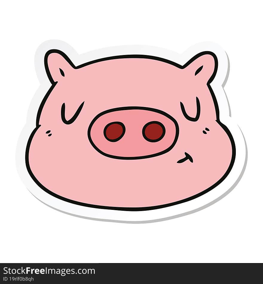 sticker of a cartoon pig face