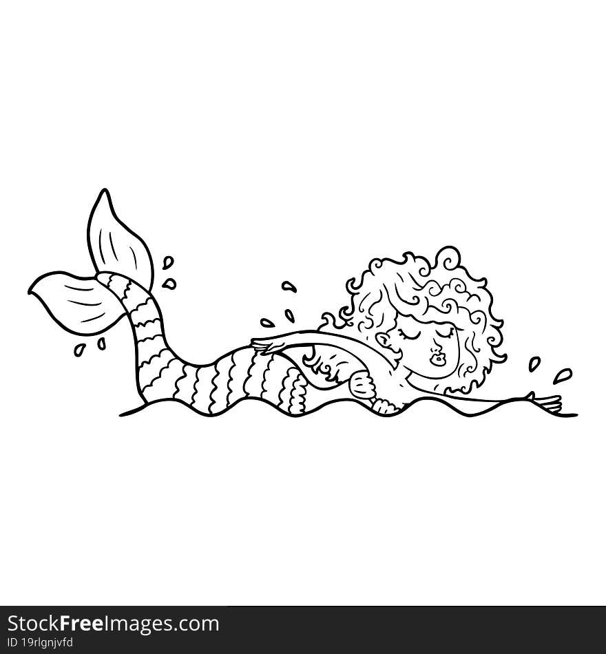 cartoon mermaid. cartoon mermaid