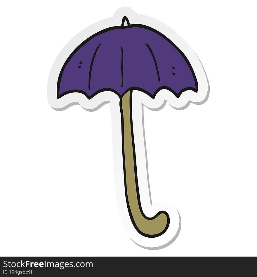 Sticker Of A Cartoon Umbrella