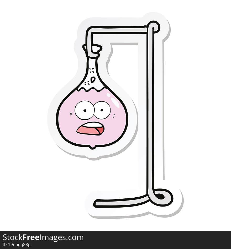 sticker of a cartoon science experiment