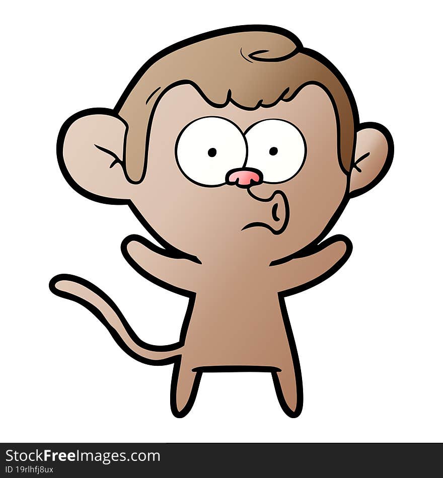 cartoon surprised monkey. cartoon surprised monkey