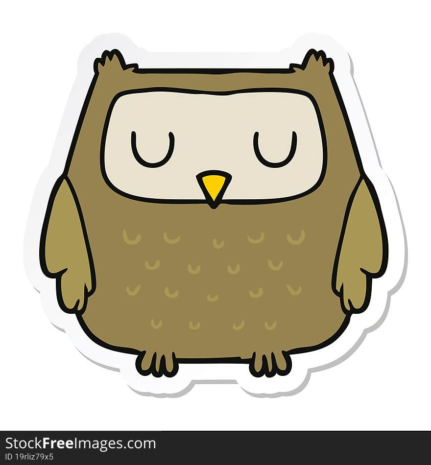 sticker of a cartoon owl