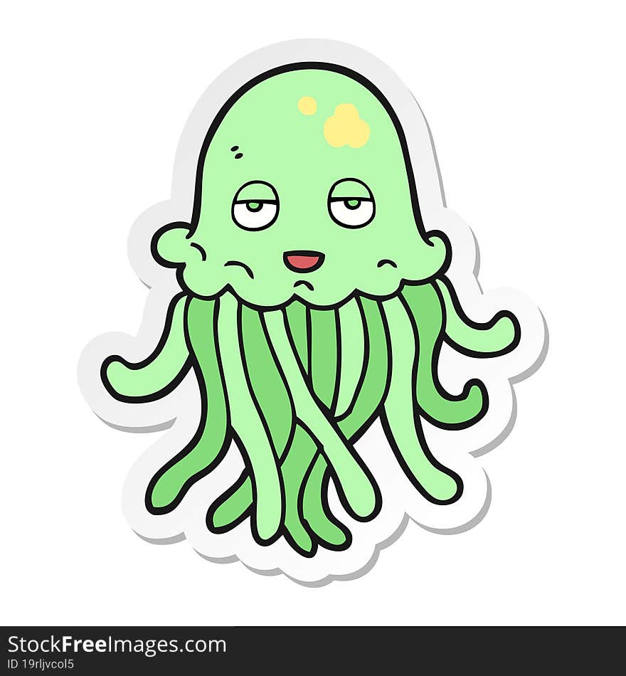 sticker of a cartoon octopus