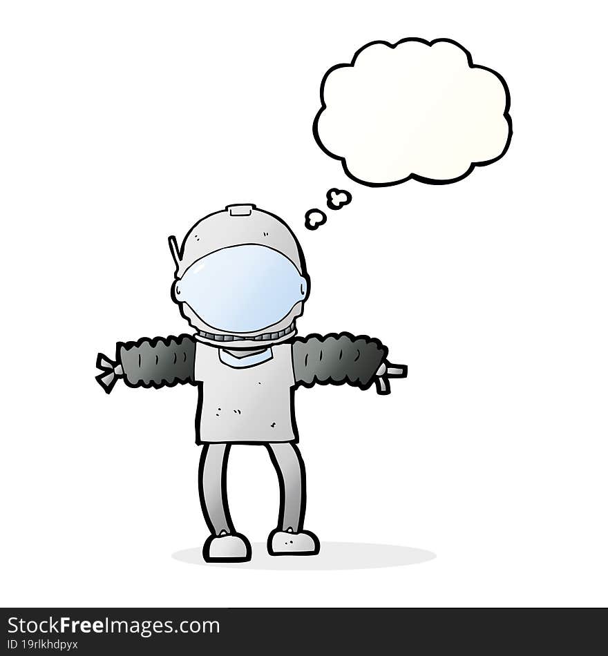 cartoon astronaut with thought bubble