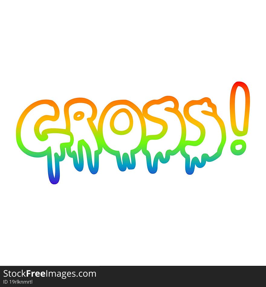 rainbow gradient line drawing cartoon word gross