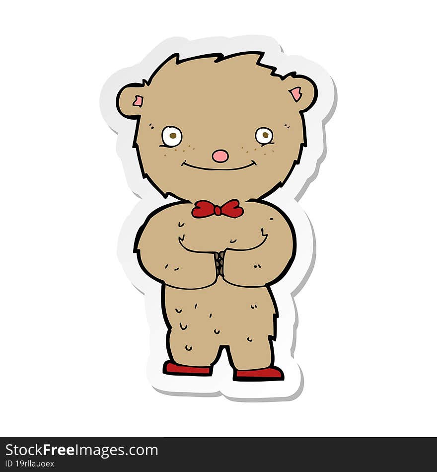 sticker of a cartoon teddy bear