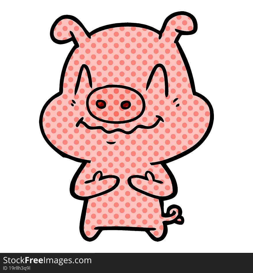 nervous cartoon pig. nervous cartoon pig