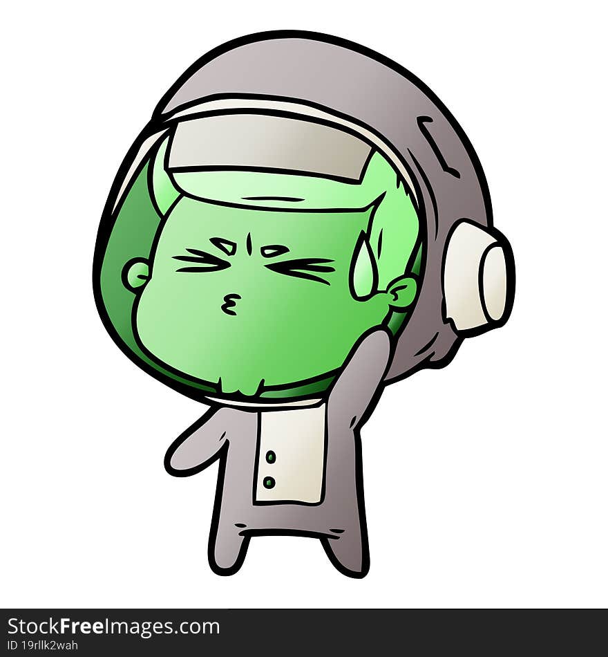 cartoon stressed astronaut. cartoon stressed astronaut