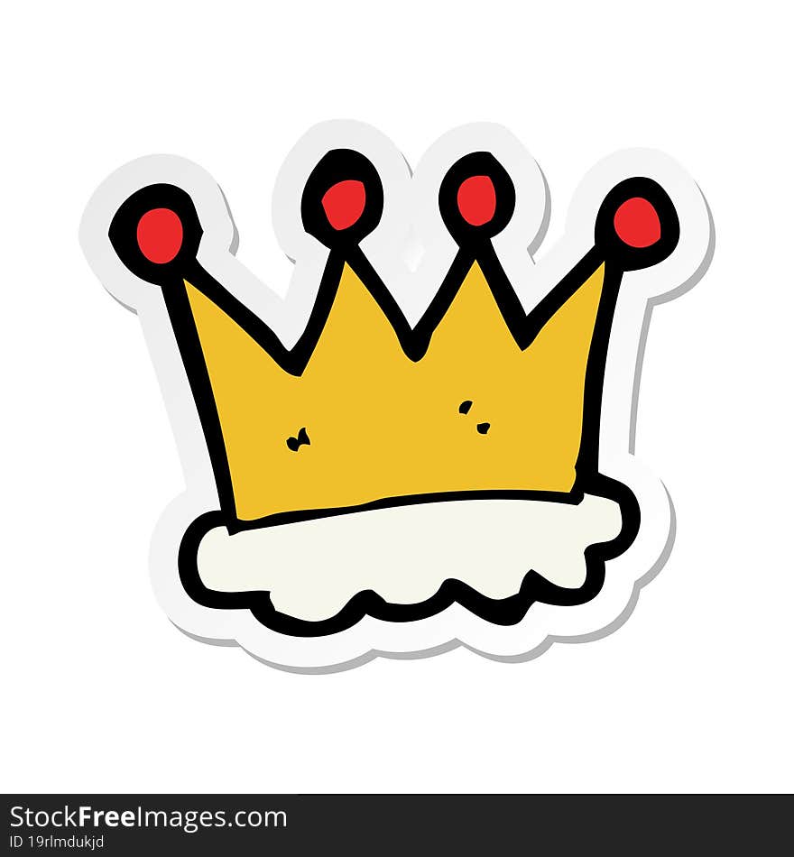 Sticker Of A Cartoon Crown Symbol