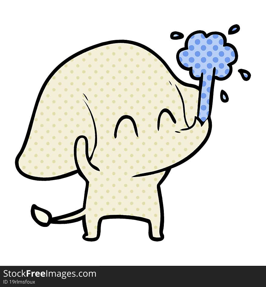 cute cartoon elephant spouting water. cute cartoon elephant spouting water