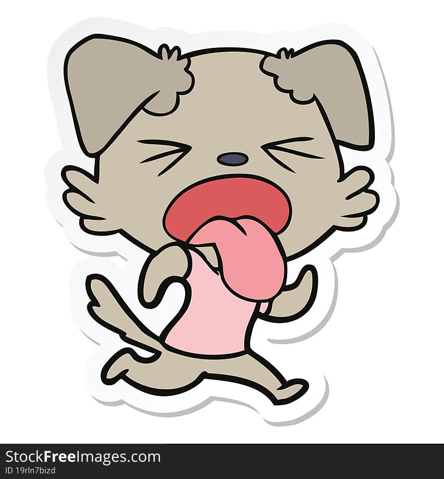 Sticker Of A Cartoon Disgusted Dog