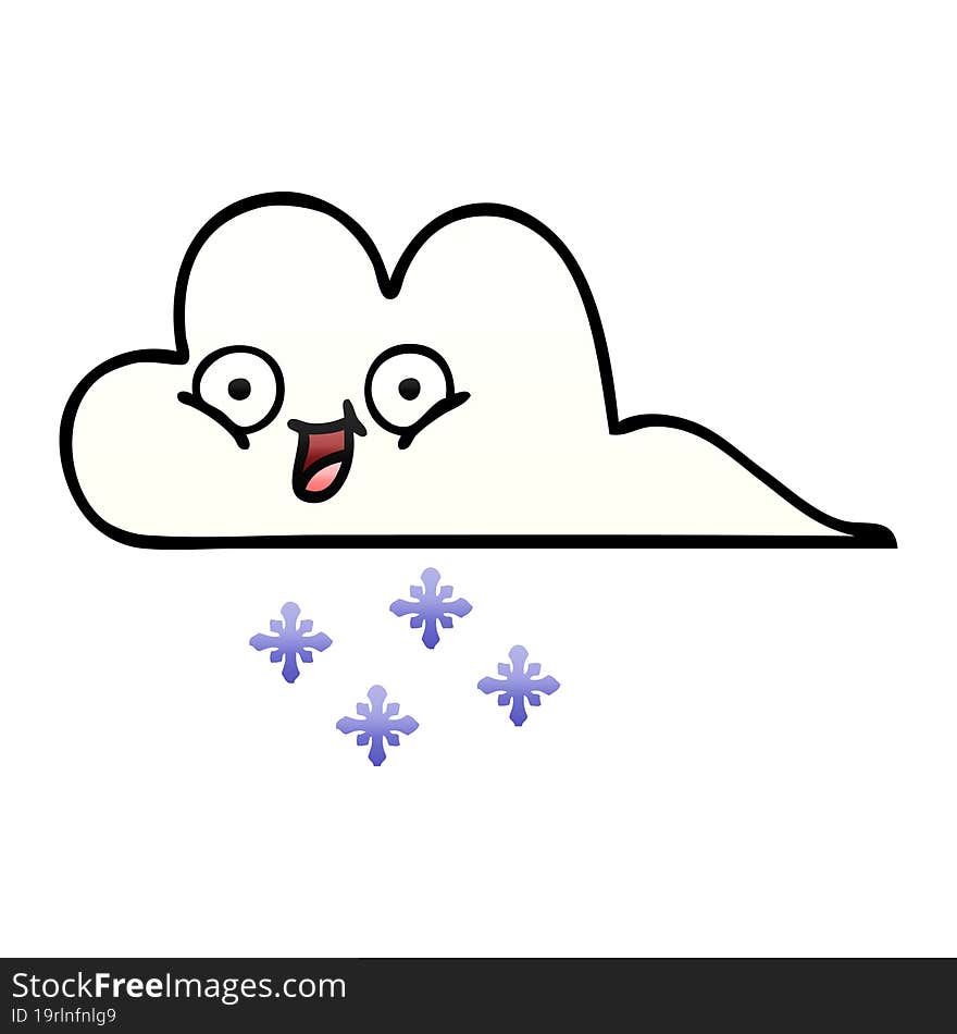 Gradient Shaded Cartoon Snow Cloud